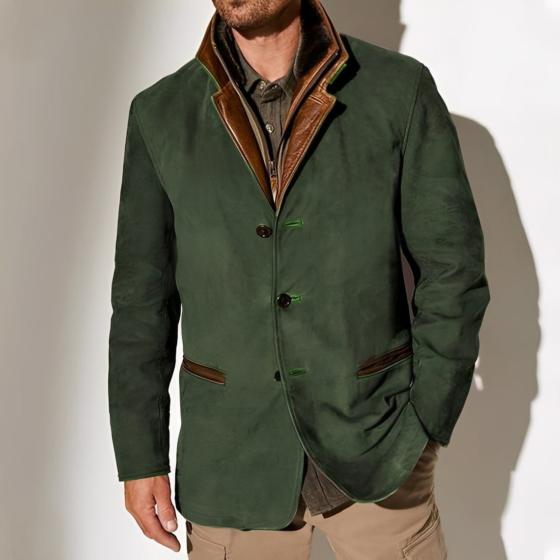 Durward - Chaqueta estilo tradicional con bolsillos para hombres