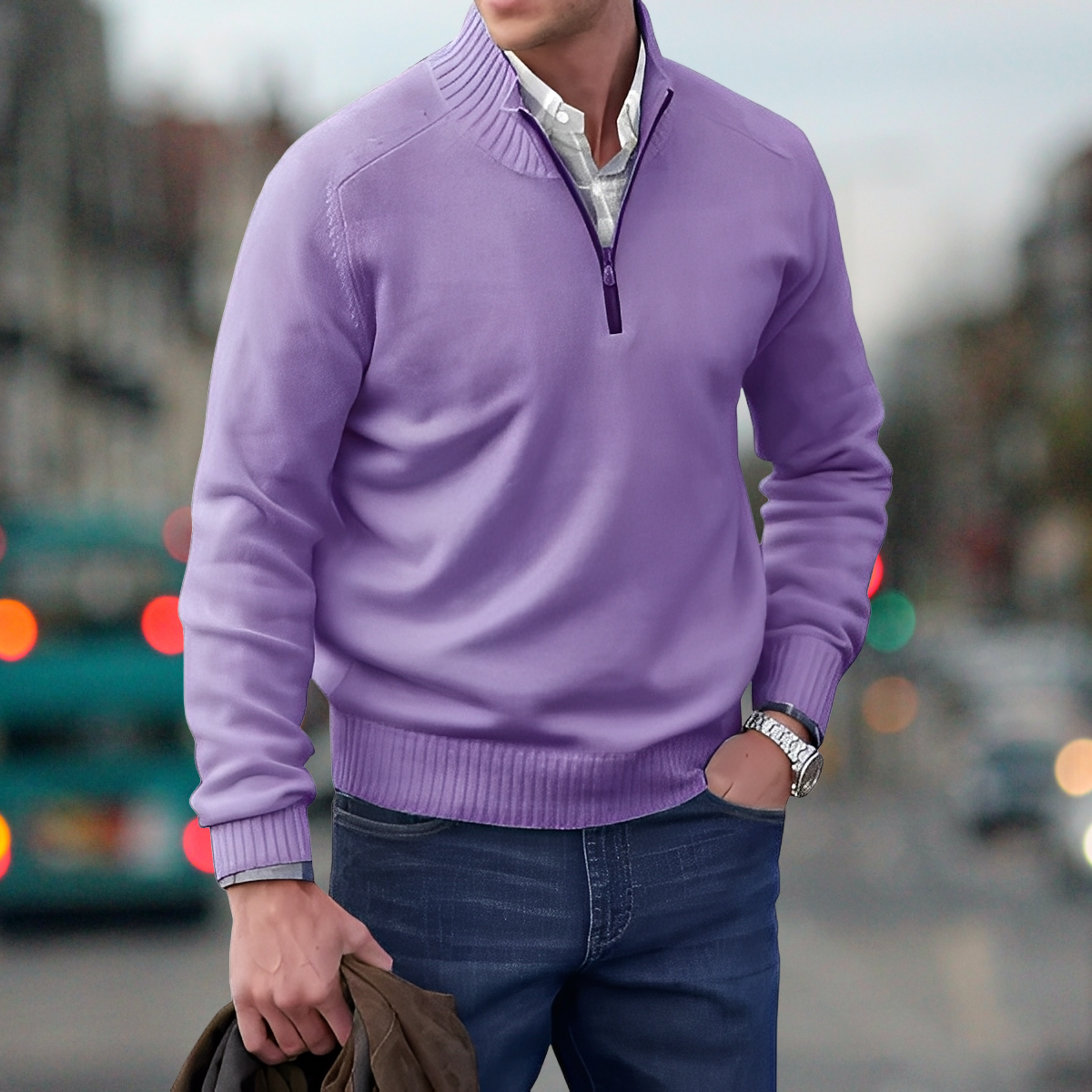 Adrian – Suéter de Punto con Zipper