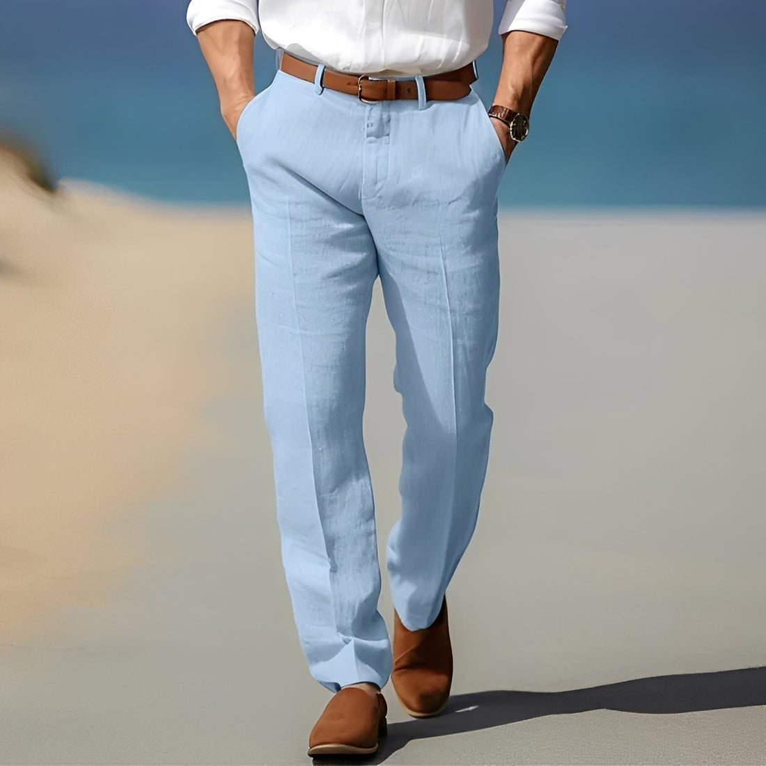 Trent - Pantalón casual y elegante de lino para hombres