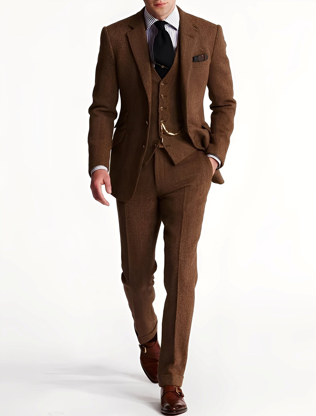 Desmond - Traje formal de tres piezas de tweed para caballeros