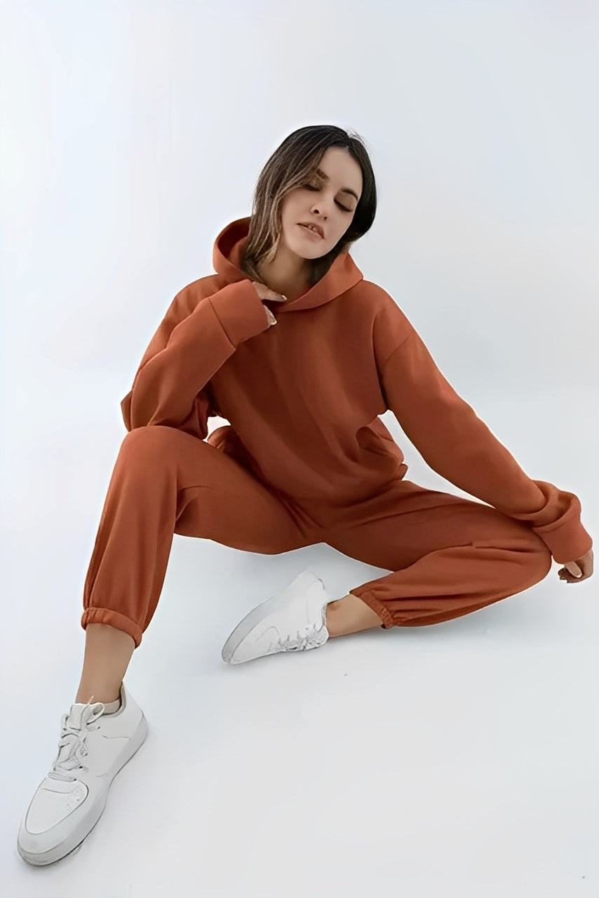 Adelia – Set de Sudadera de Color Sólido
