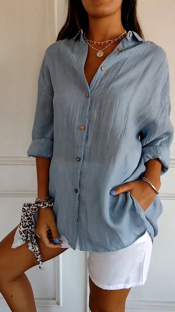 Kristina - Camisa Ligera Mujer Botonadura Verano
