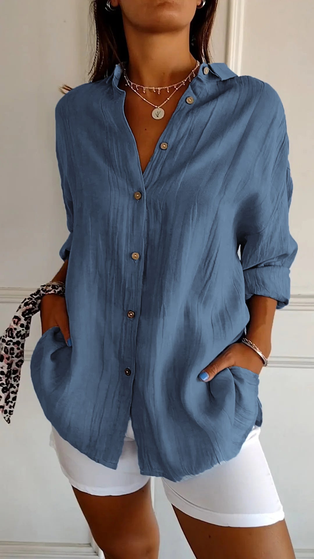 Kristina - Camisa Ligera Mujer Botonadura Verano
