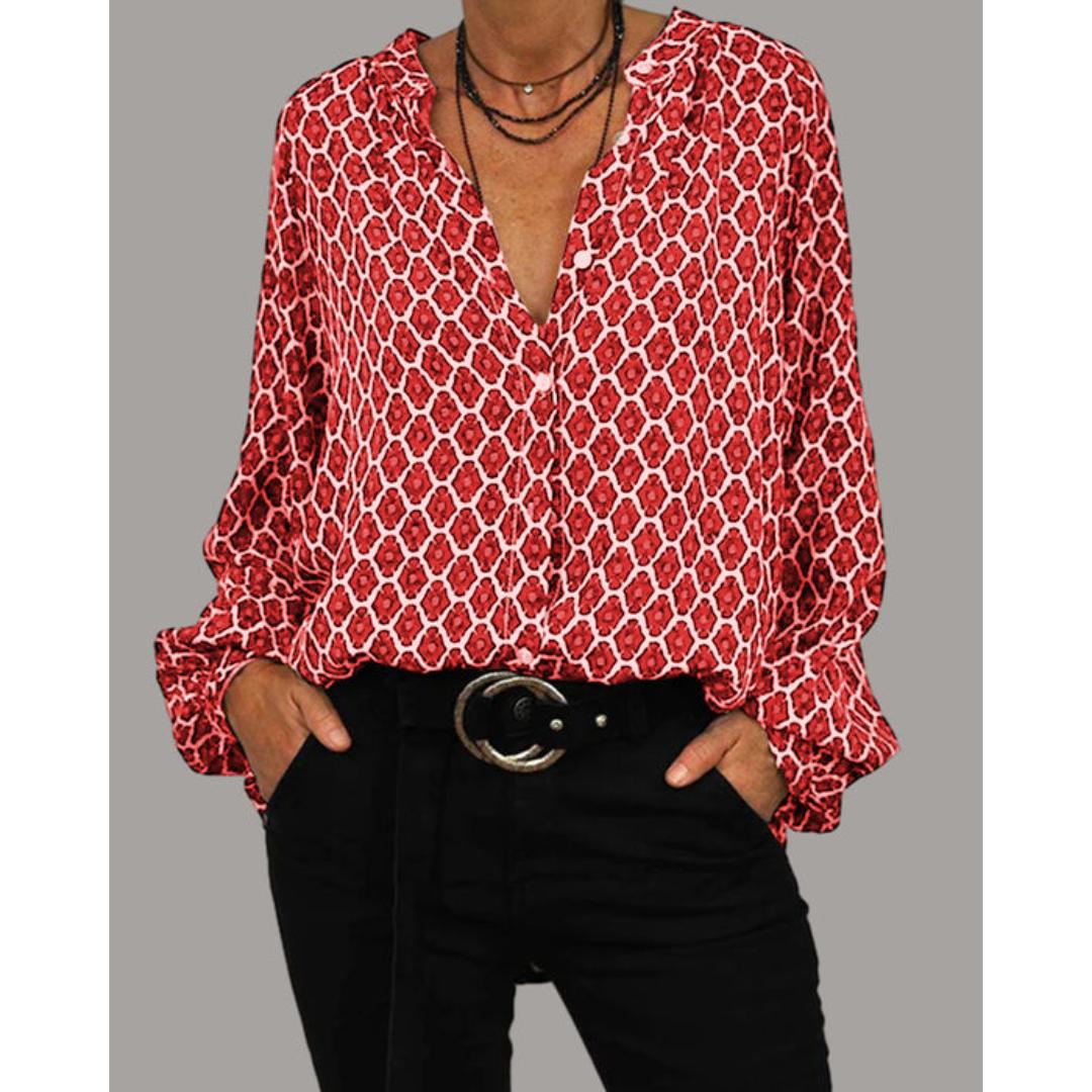 Zara - Blusa Casual con Cuello en V