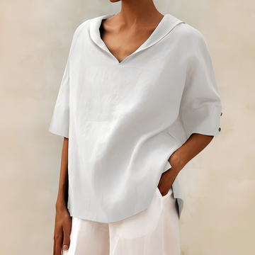 Jenefer - Camisa de verano holgada para mujer, con cuello en V