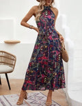 Philine - Maxi - Kleid - Retro Halternek - Kleider - Grün - Müller Mode