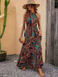 Philine - Maxi - Kleid - Retro Halternek - Kleider - Grün - Müller Mode