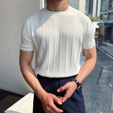 Sokka - Camiseta casual acanalada para hombres