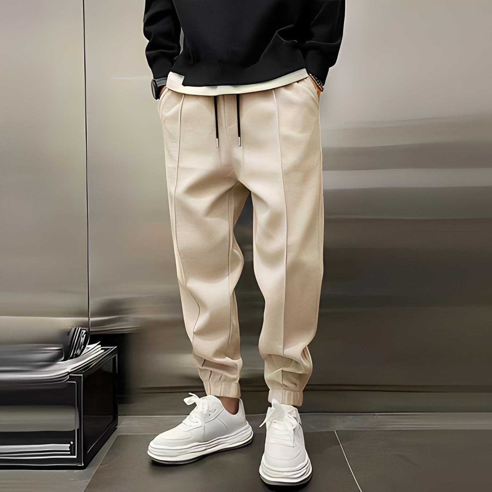 Gervais - Pantalón de chándal básico con cordón para hombre