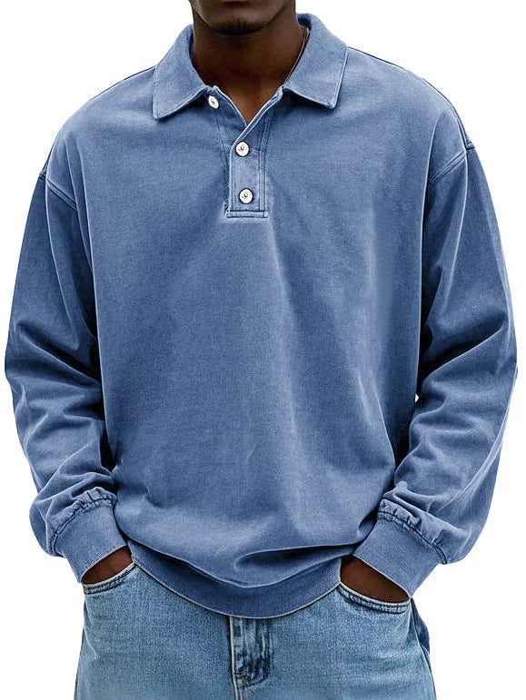 Caspian - Hombres Polo de Manga Larga Calidad Premium