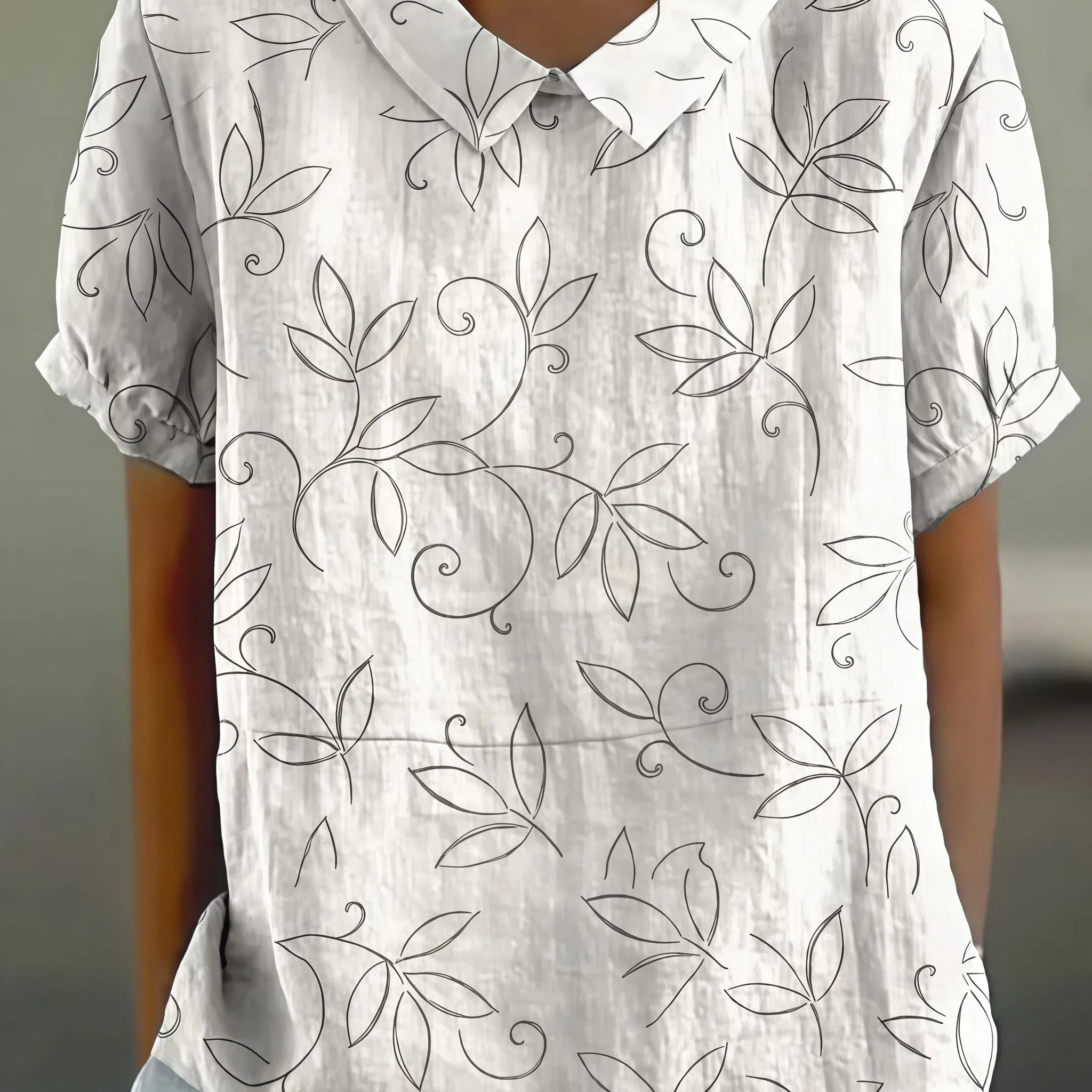 Alejandra - Camisa casual con estampado de flores