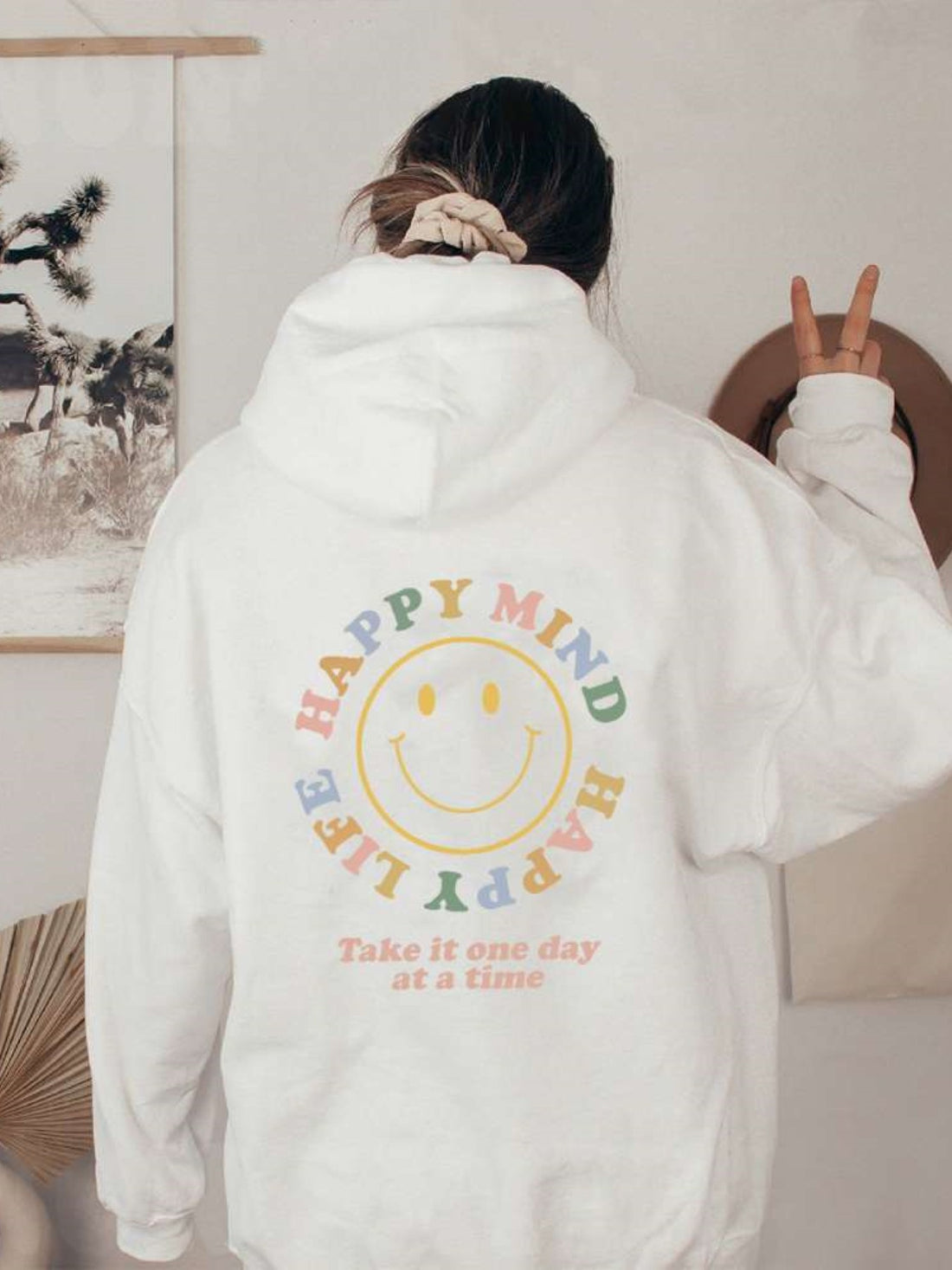 One Day! - Sudadera con Capucha de Algodón con Mensaje